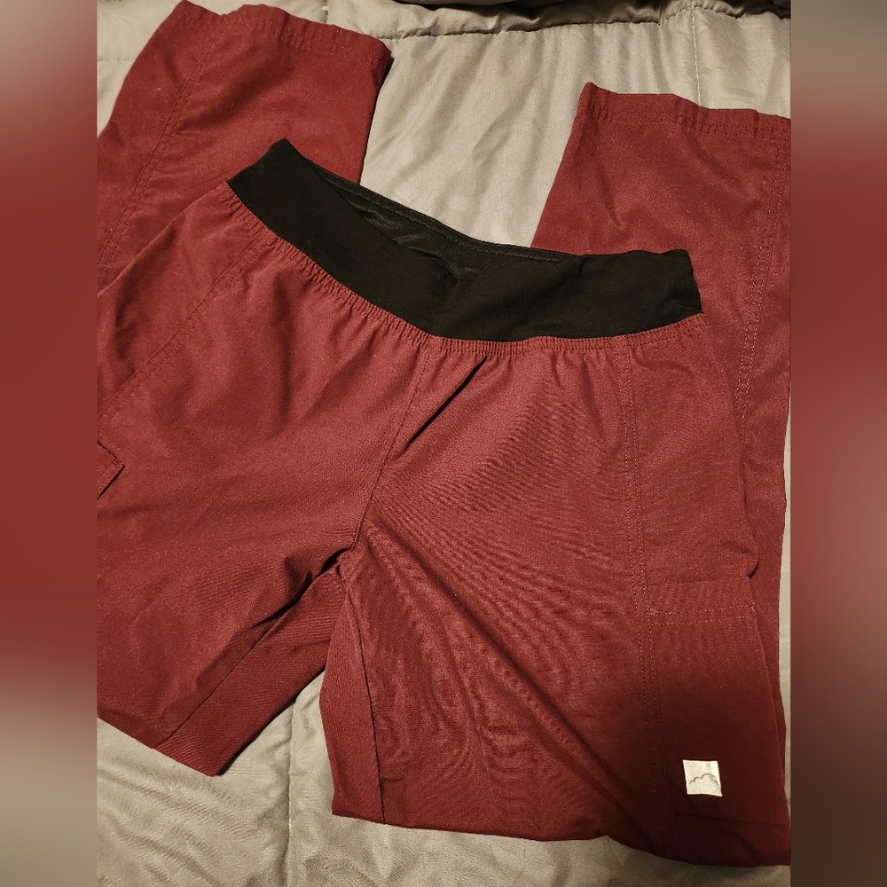 Butter Soft Burgundy Scrub Pants